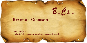 Bruner Csombor névjegykártya
